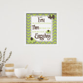 Green Elephant Kinderzimmer Word Wall Art Poster (Küche)