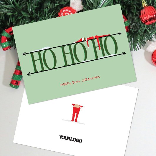 Green Elf Shenanigans Corporate Weihnachtskarte Feiertagskarte