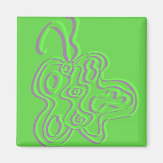 Green Embossed "Red" Butterfly Magnet (Vorne)