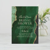 Green Emerald Bridal Dusche Einladung (Stehend Vorderseite)