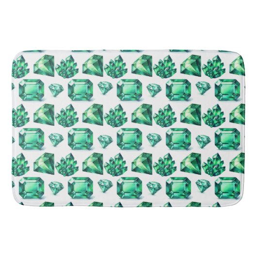 Green Emerald Crystal Gemstone Diamond Gem Dekor Badematte (Vorderseite)
