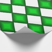 Green Emerald Diamonds on White Geschenkpapier (Ecke)