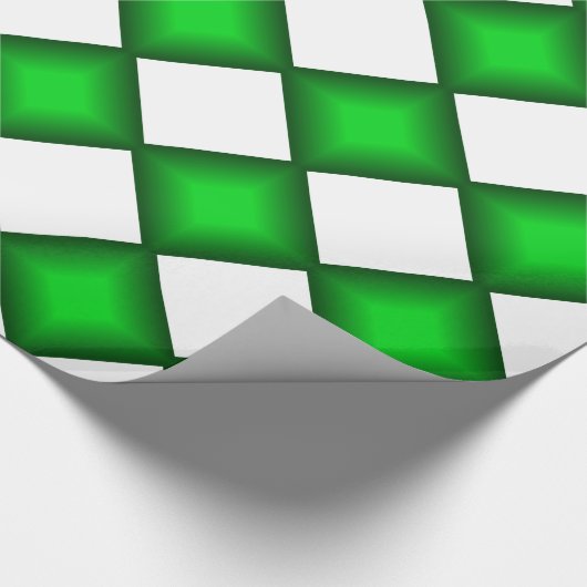 Green Emerald Diamonds on White Geschenkpapier (Ecke)