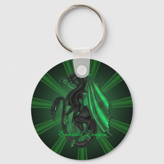 Green Emerald Dragon Key Chain Schlüsselanhänger (Vorderseite)
