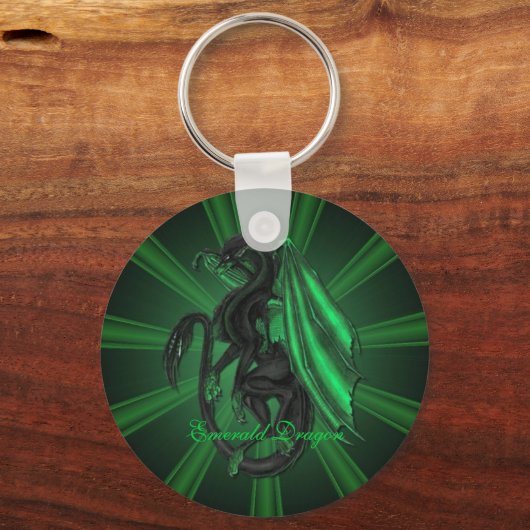 Green Emerald Dragon Key Chain Schlüsselanhänger (Vorderseite)