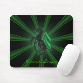 Green Emerald Dragon Mouse Pad Mousepad (Mit Mouse)