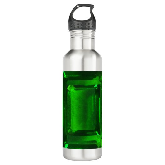 Green Emerald Gemstone Edelstahlflasche (Vorderseite)