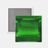 Green Emerald Gemstone Magnet (Vorderseite/Rückseite)