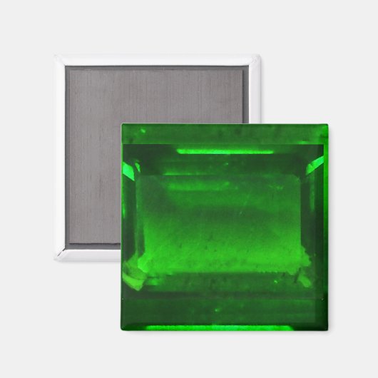 Green Emerald Gemstone Magnet (Vorderseite/Rückseite)