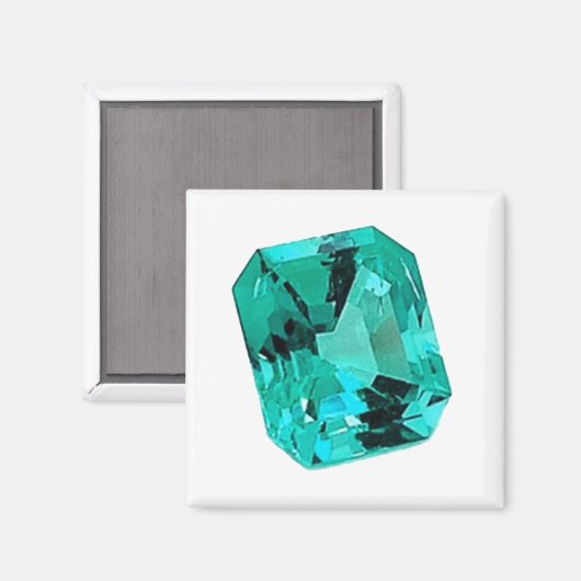 Green Emerald Gemstone Magnet (Vorderseite/Rückseite)