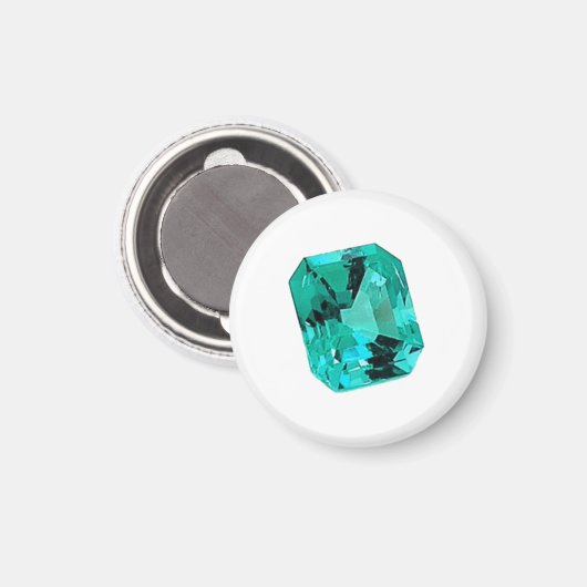 Green Emerald Gemstone Magnet (Vorderseite/Rückseite)