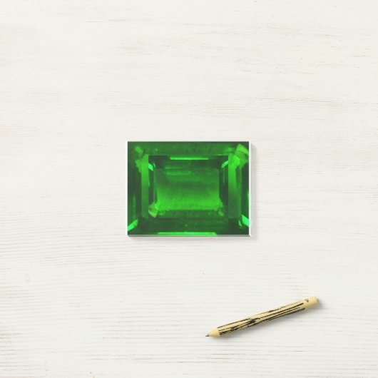 Green Emerald Gemstone Post-it Klebezettel (Auf Schreibtisch)