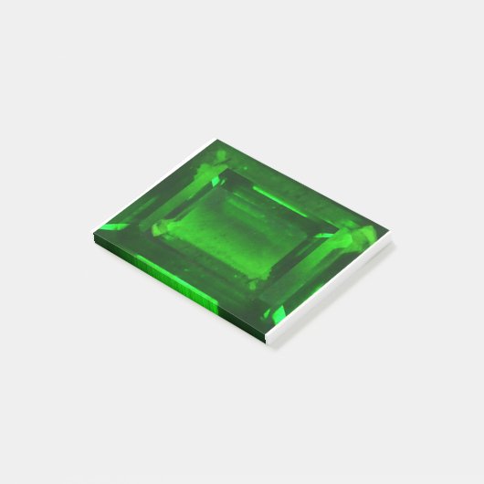 Green Emerald Gemstone Post-it Klebezettel (angewinkelt)