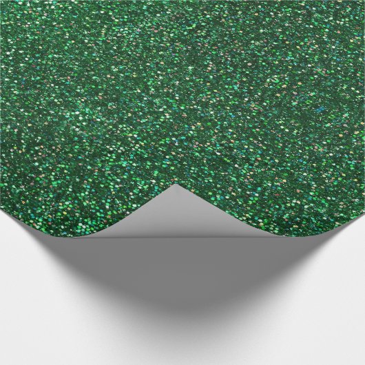 Green Emerald Glitzer Sparkle Glam Elegante Geschenkpapier (Ecke)