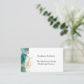 Green Emerald Gold Border Beruflich Feminine Visitenkarte (Stehend Vorderseite)