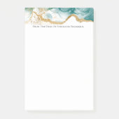 Green Emerald Gold Border Moderne trendige Wasserf Post-it Klebezettel (Vorderseite)
