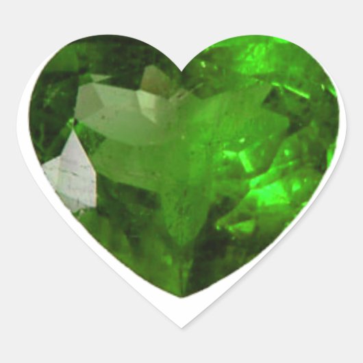 Green Emerald Heart Sticker (Vorderseite)