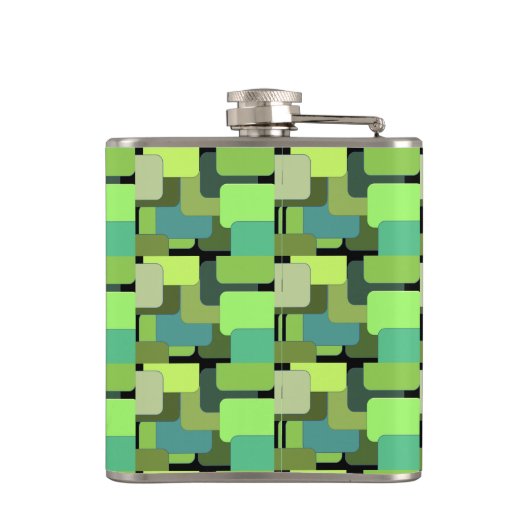 Green Emerald Limon Jade Modern Abstrakt Flachmann (Rückseite)