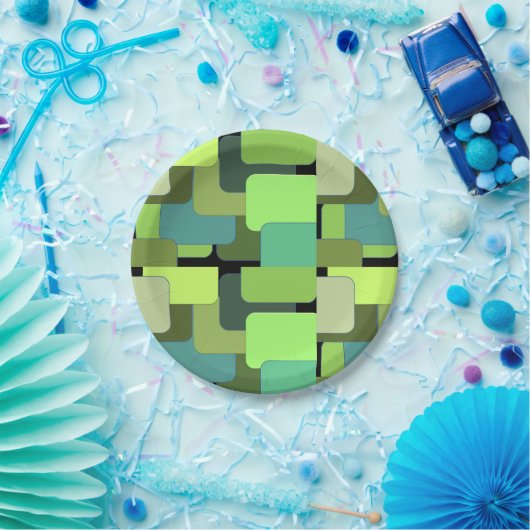 Green Emerald Limon Jade Modern Abstrakt Pappteller (Party)