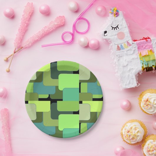 Green Emerald Limon Jade Modern Abstrakt Pappteller (Party)