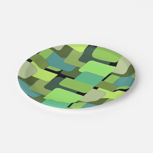 Green Emerald Limon Jade Modern Abstrakt Pappteller (Schrägansicht)