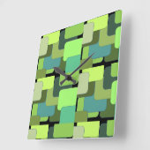 Green Emerald Limon Jade Modern Abstrakt Quadratische Wanduhr (Winkel)