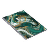 Green Emerald Marble mit Gold Initial und Name Notizblock (Rechte Seite)