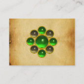 GREEN EMERALD MON,GRAUER AGATA Perchment,Gold Visitenkarte (Rückseite)