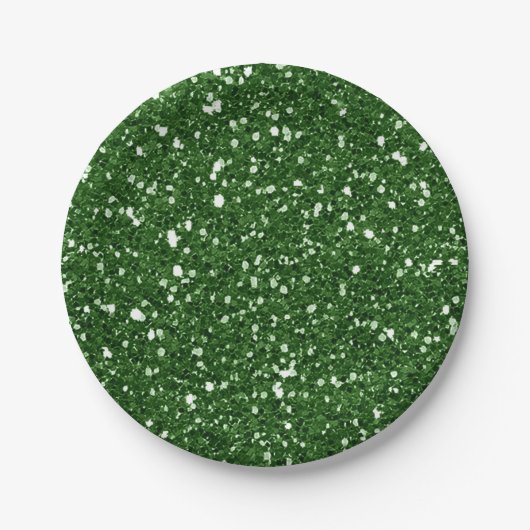 Green Emerald Sparkle Glitzer Glam Custom Party Pappteller (Vorderseite)