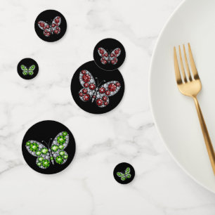 Green Emerald und Ruby Diamond Rhinestones Konfetti