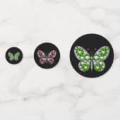 Green Emerald und Ruby Diamond Rhinestones Konfetti (Rückseiten)
