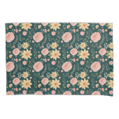 Green Emerald Vintag Wildblume Rose Muster Kissenbezug (Vorderseite)