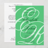 Green Emerald Wedding Einladung (Vorne/Hinten)