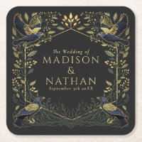 Green Enchanted Gothic Raven Floral Wedding
