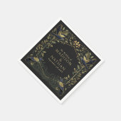 Green Enchanted Gothic Raven Floral Wedding Serviette (Ecke)