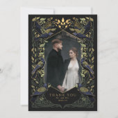 Green Enchanted Raven Wedding Danke Card (Vorderseite)
