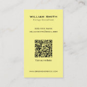 Green Energy Renewables Company Business Card Visitenkarte (Rückseite)