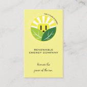 Green Energy Renewables Company Business Card Visitenkarte (Vorderseite)