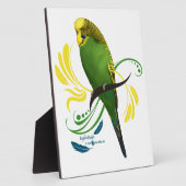 Green English Budgie Fotoplatte (Seite)
