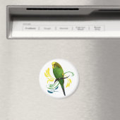 Green English Budgie Magnet (In Situ (Geschirrspüler))