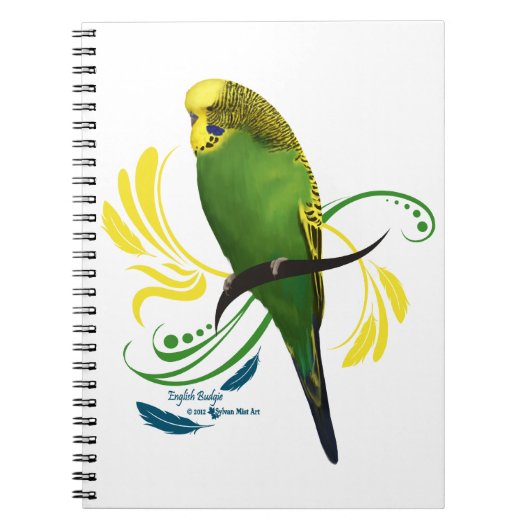 Green English Budgie Notizblock (Vorderseite)