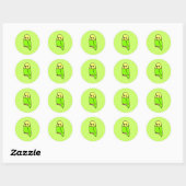Green English Budgie Runder Aufkleber (Blatt)