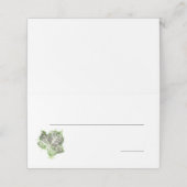 Green English Ivy Leaf Watercolor Platzkarte (Außenseite Aufgefaltet)