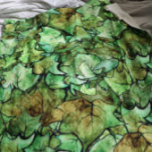 Green English Ivy Nature Watercolor Muster Fleecedecke