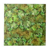 Green English Ivy Nature Watercolor Muster Fliese (Vorderseite)