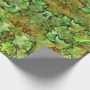 Green English Ivy Nature Watercolor Muster Geschenkpapier
