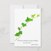 Green English Ivy Vine Beileid Vielen Dank Dankeskarte (Vorderseite)