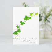 Green English Ivy Vine Beileid Vielen Dank Dankeskarte (Stehend Vorderseite)