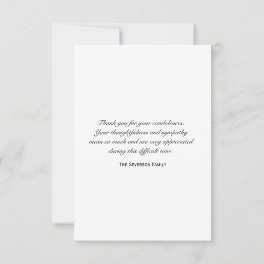 Green English Ivy Vine Beileid Vielen Dank Dankeskarte (Rückseite)