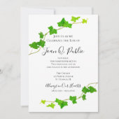 Green English Ivy Vine Foliage Celebration of Life Einladung (Vorderseite)